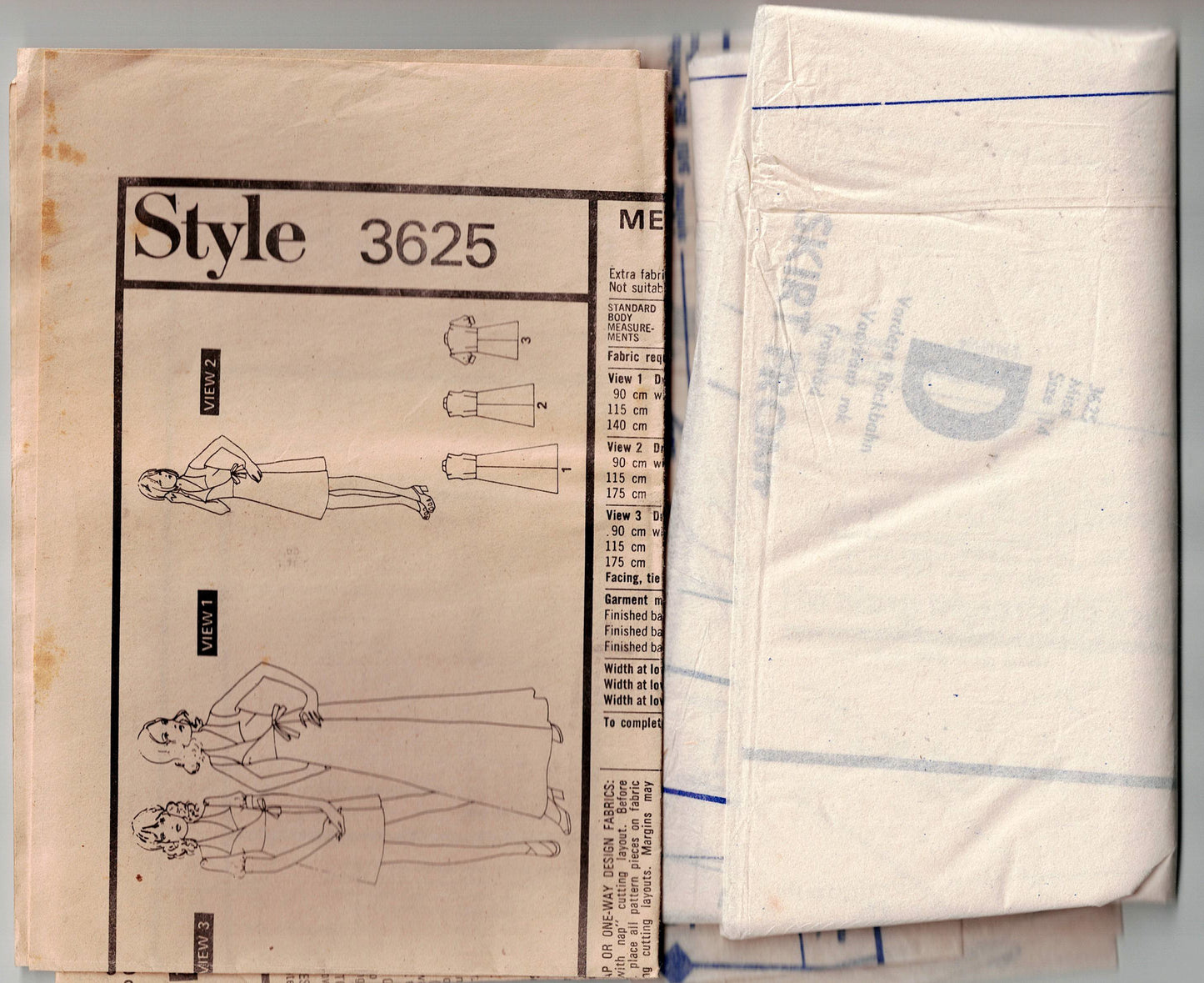 Style 3625 Womens High Waisted Wrap Dress 1970s Vintage Sewing Pattern Size 14 Bust 36 Inches