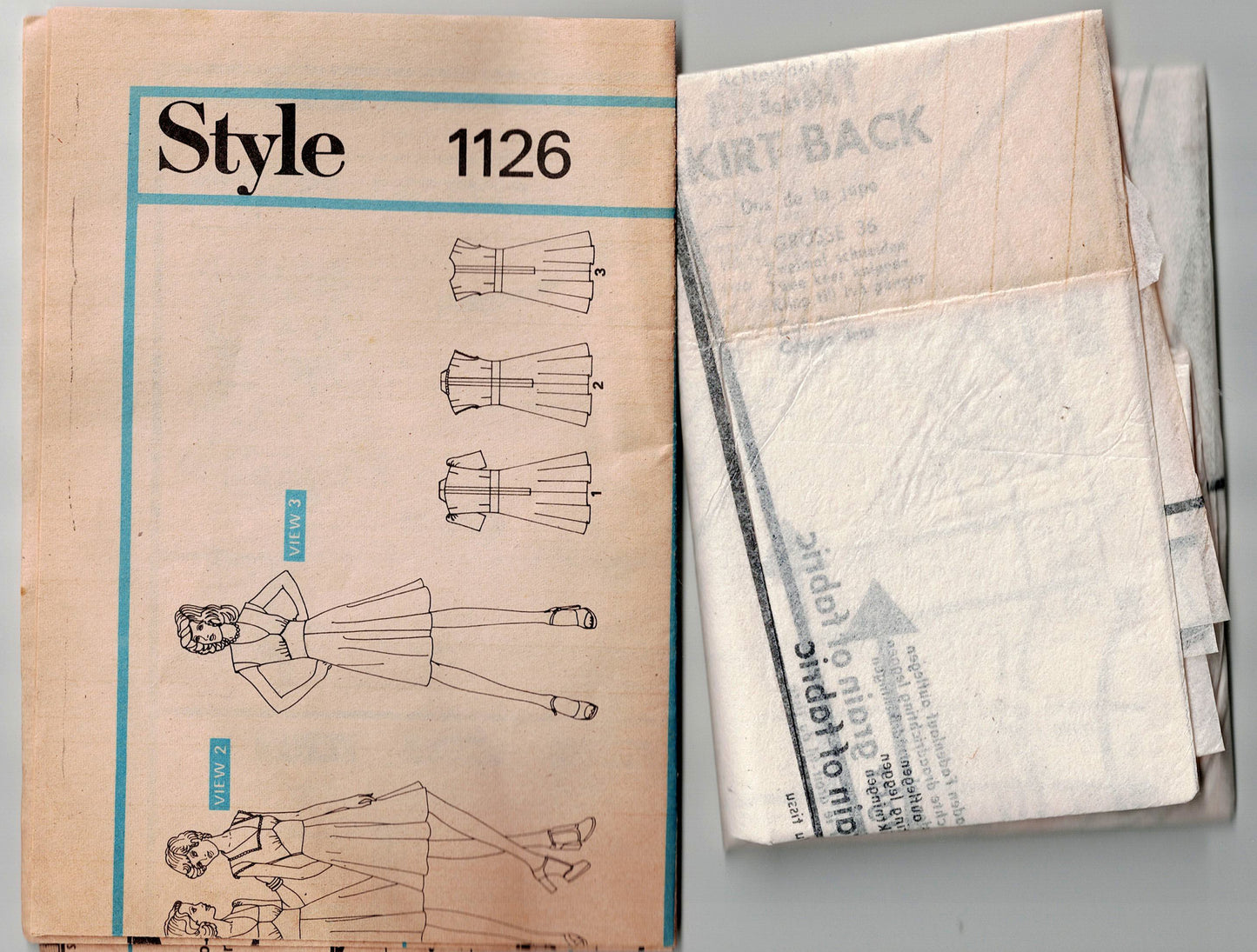Style 1126 Womens Flared Skirt Dress with Shaped Midriff 1970s Vintage Sewing Pattern Size 10 Bust 32.5 inches