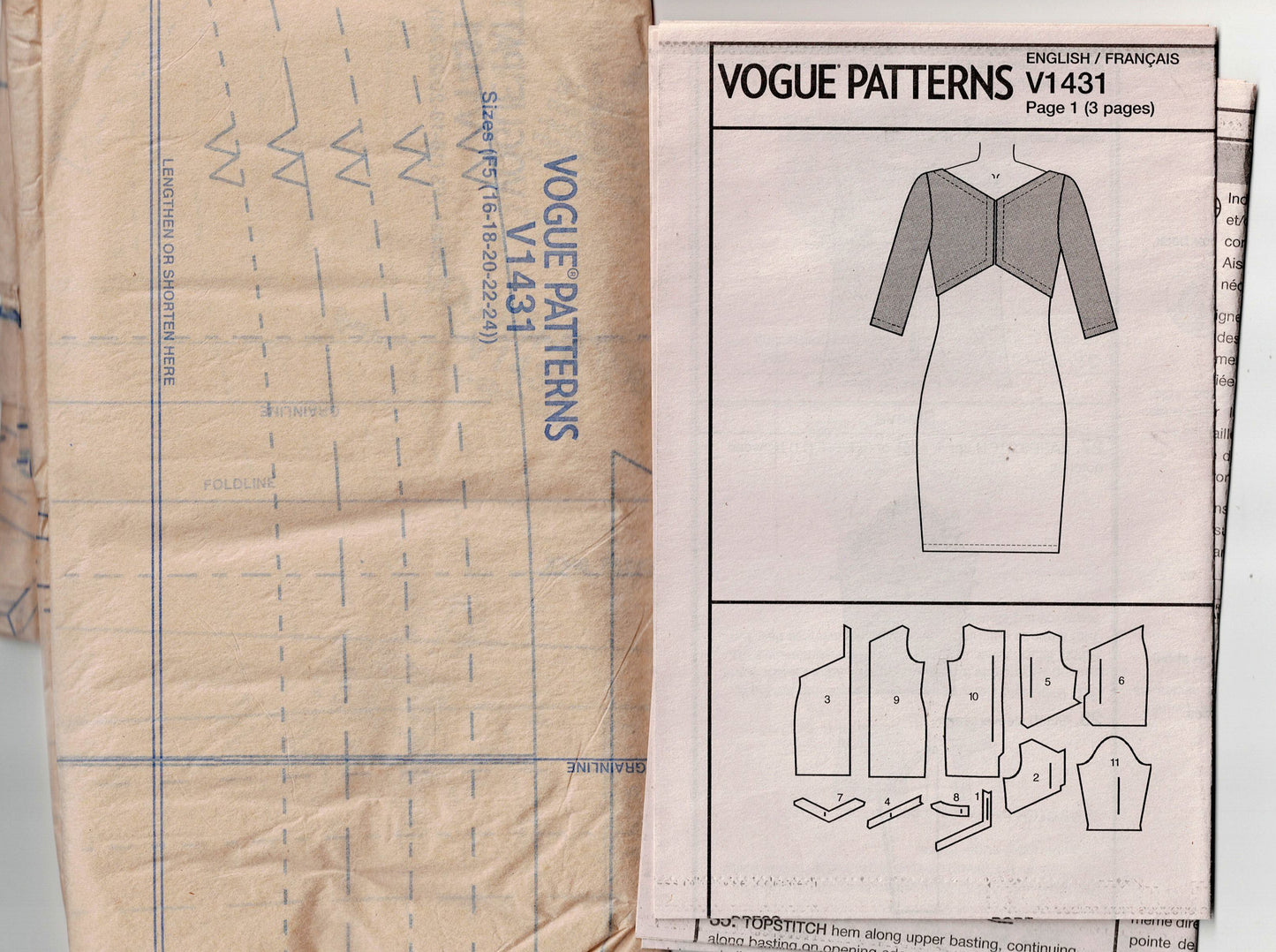 Vogue American Designer 1431 TOM & LINDA PLATT Womens Lined Evening Colour Block Sheath Dress Out Of Print Sewing Pattern Size 16 - 24 UNCUT Factory Folded
