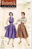 Butterick 6900 Womens Wing Collar Halter Sundress & Jacket 1950s Vintage Sewing Pattern Size 14 Bust 32 inches