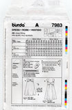 Burda 7983 Womens High Waisted Evening Dress Out Of Print Sewing Pattern Sizes 6 - 18 UNCUT Factory Folded