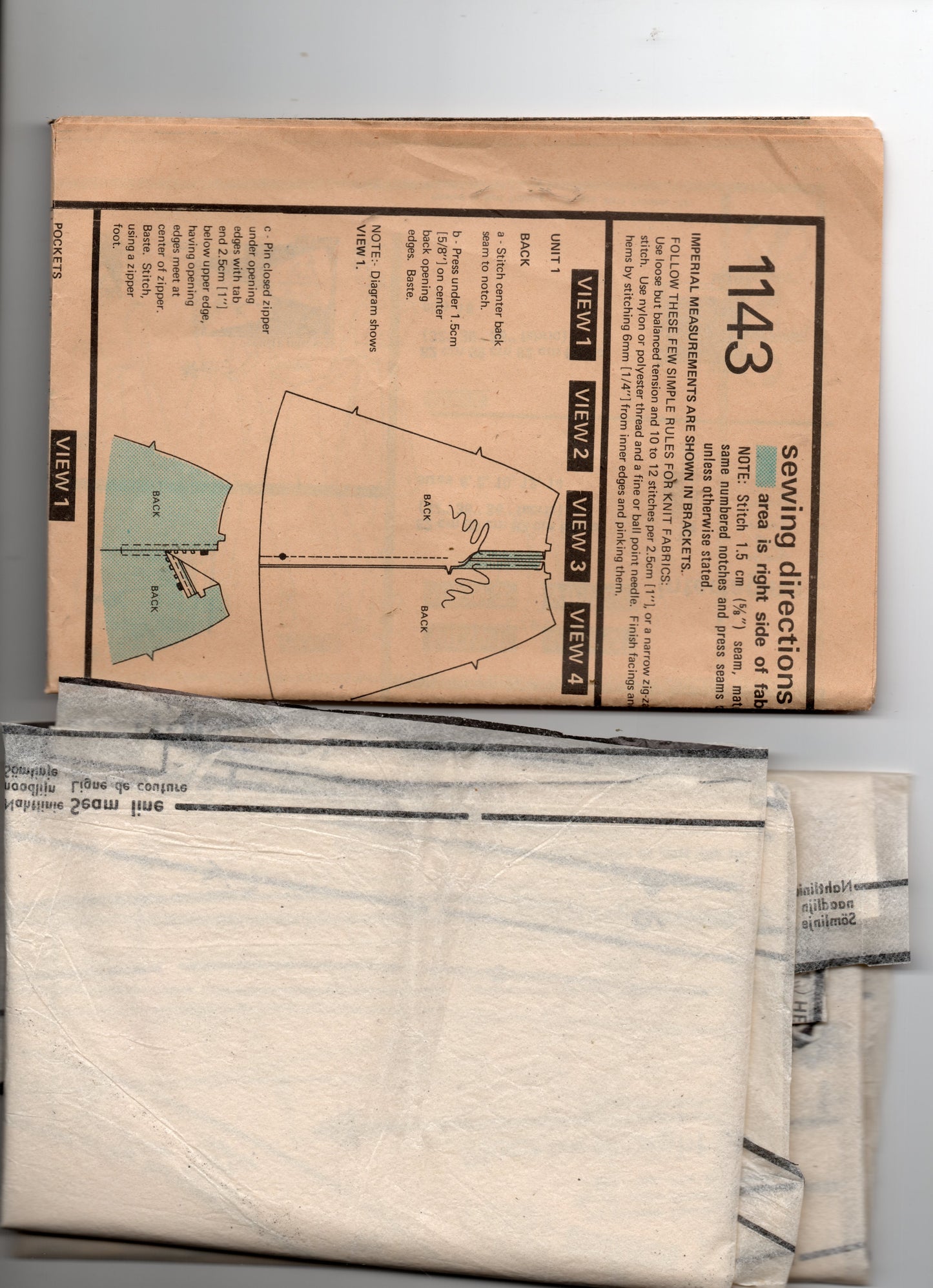 Patrón de costura vintage de los años 70, estilo 1143, faldas acampanadas para mujer en 4 estilos, talla 12, cintura 26,5 pulgadas