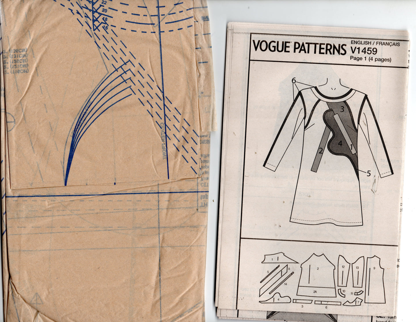 Vogue American Designer 1459 KOOS Van Den Akker Womens Stretch Applique Front Dress Out Of Print Sewing Pattern Size 16 - 24 UNCUT Factory Folded