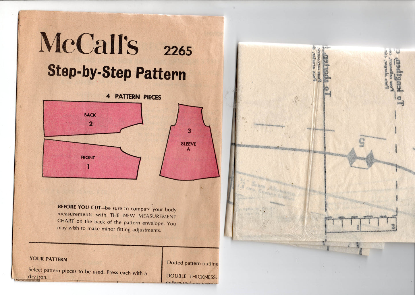 McCall's 2265 Girl's Puff Sleeved Mini Dress 1970s Vintage Sewing Pattern Size 7 Chest 26 inches