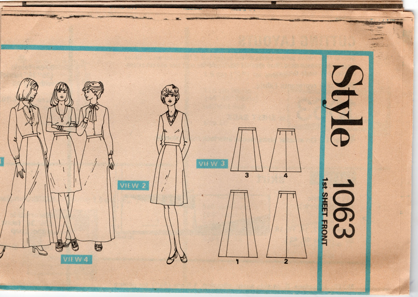Style 1063 Womens EASY A Line Skirts 1970s Vintage Sewing Pattern Size 12 or 18