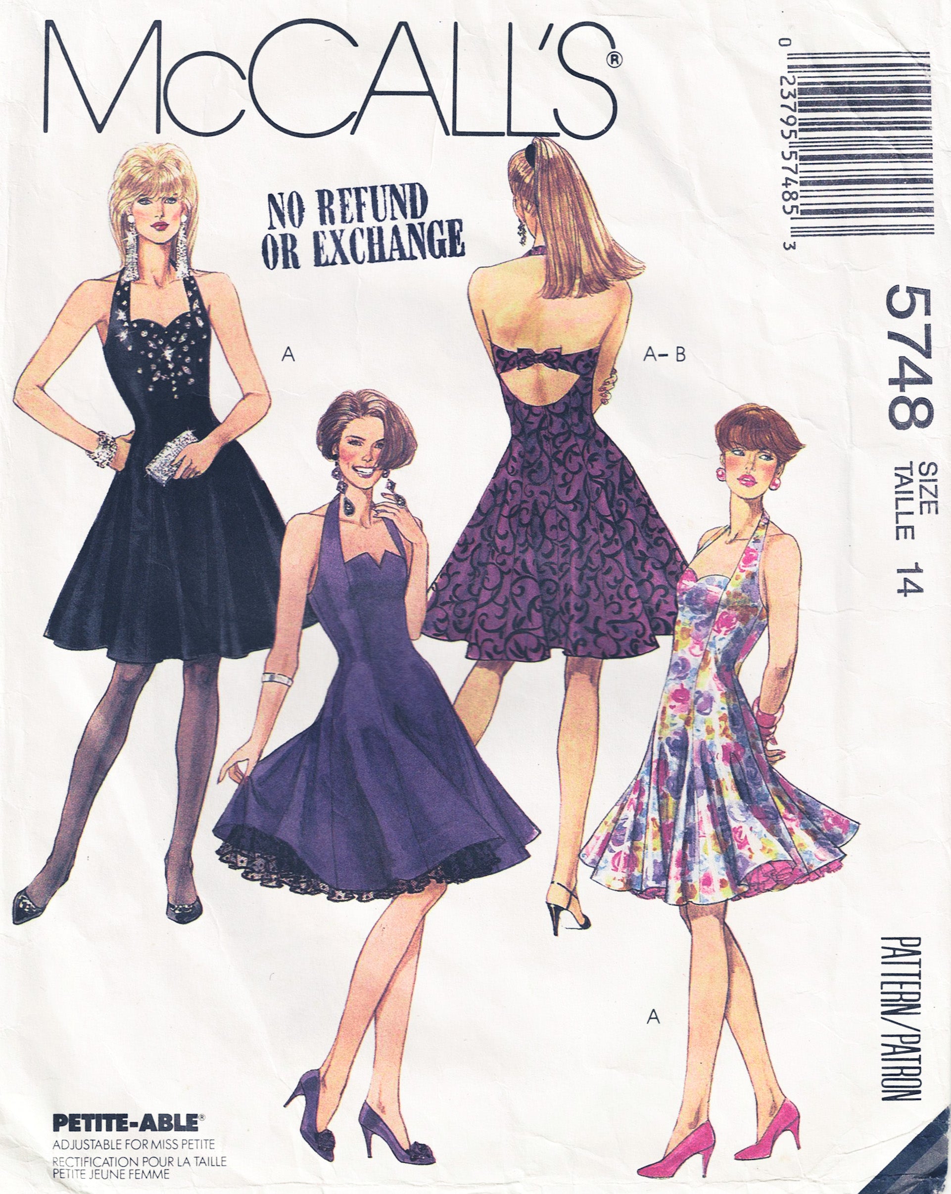 McCall's 5748 Womens Evening Prom Halter Full Skirt Dress & Petticoat All The Precious Things McCall's 5748 Womens Evening Prom Halter Full Skirt Dress & Petticoat All The Precious Things