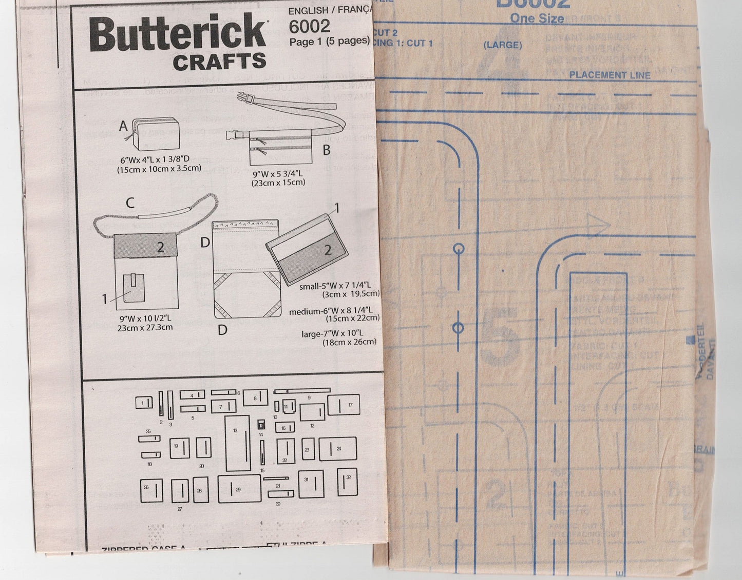 Butterick 6002 Zipper Bags Electronic Device Cases Out Of Print Sewing Pattern UNCUT Factory Folded
