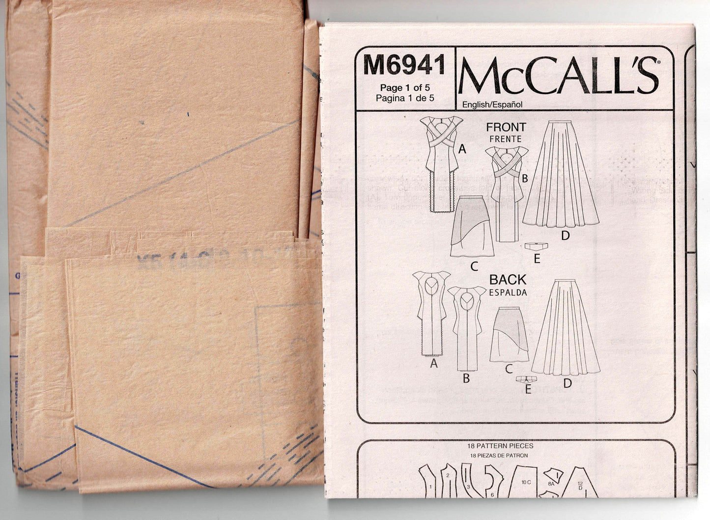 McCall's 6941 Womens Costume with Tabard Skirt & Belt Out Of Print Sewing Pattern Size 4 - 12 UNCUT Factory Folded