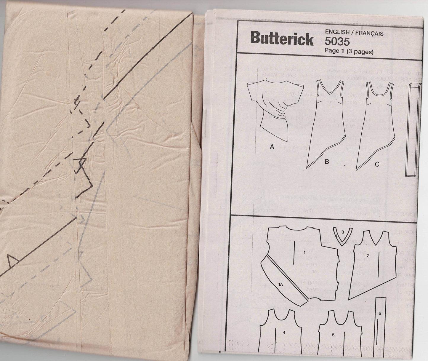 Butterick 5035 Womens EASY 1 Hour Stretch Knit Asymmetric Tunics & Sash Out Of Print Sewing Pattern Sizes XS-M or L-XL UNCUT Factory Folded