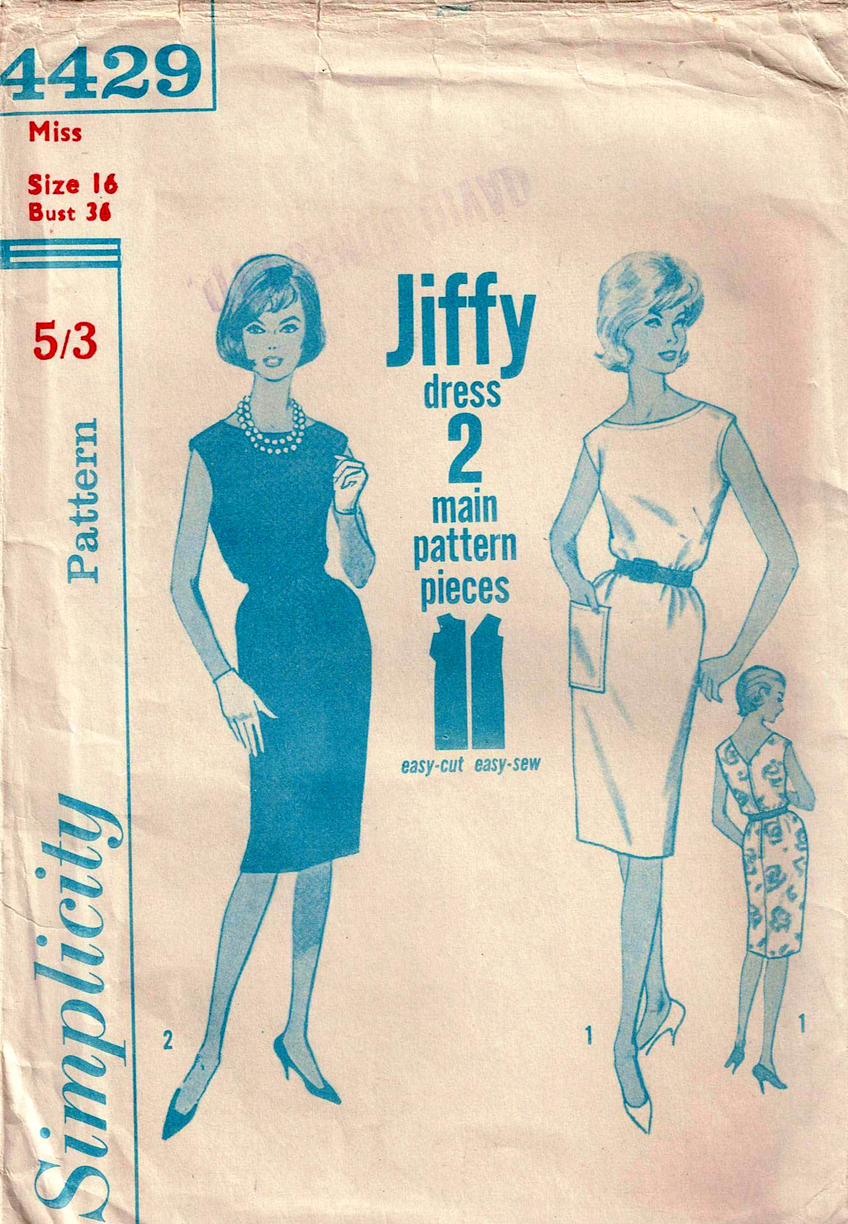 Simplicity 4429 Womens JIFFY Shift Dress 1960s Vintage Paper Sewing Pa All The Precious Things Simplicity 4429 Womens JIFFY Shift Dress 1960s Vintage Paper Sewing Pa All The Precious Things