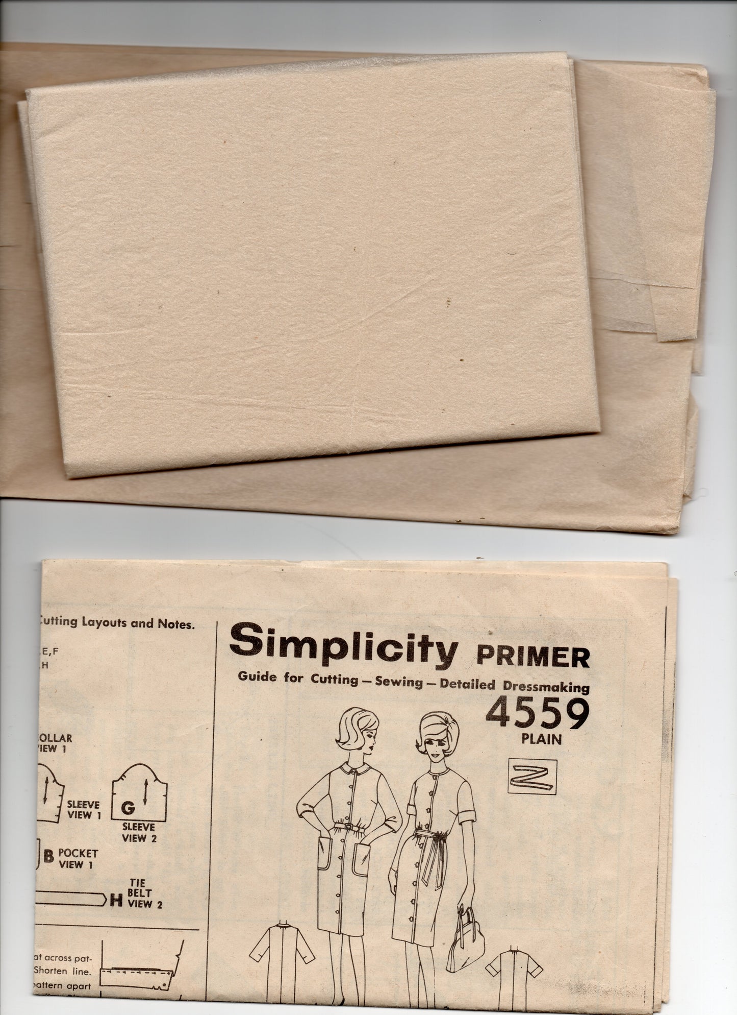 Simplicity 4559 Womens Half Size Shirtdress 1960s Vintage Sewing Pattern Size Bust 35 or 39 inches
