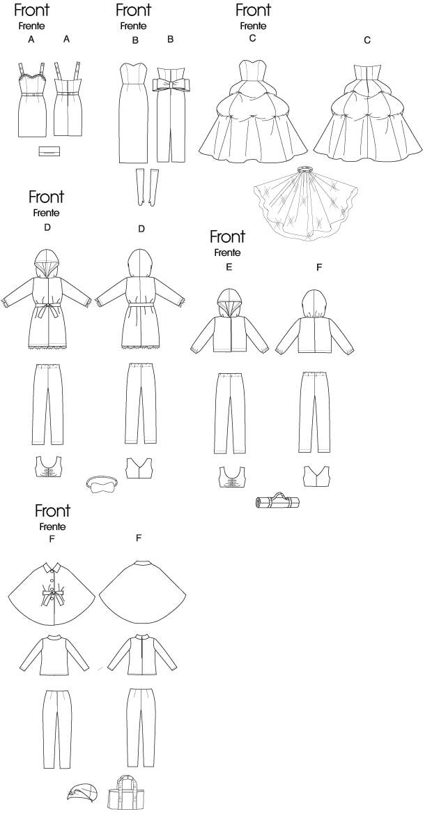 McCall's 6258 Teenage / Barbie Doll Clothes Out Of Print Sewing Pattern for 11 1/2 Inch Teen Dolls UNCUT Factory Folded