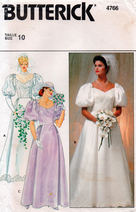 butterick 4766 80s wedding dress