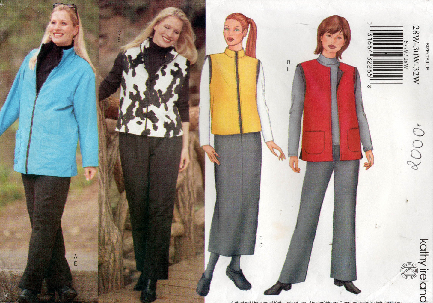 Butterick 6779 KATHY IRELAND Womens Winter Separates Out Of Print Sewing Pattern Size 28W - 32W UNCUT Factory Folded