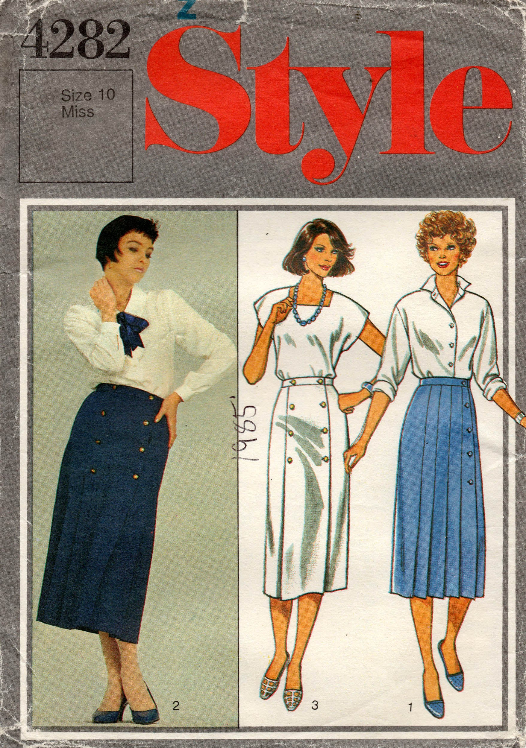 Style 4282 Womens Straight Wrap Skirts 1980s Vintage Sewing Pattern Si All The Precious Things