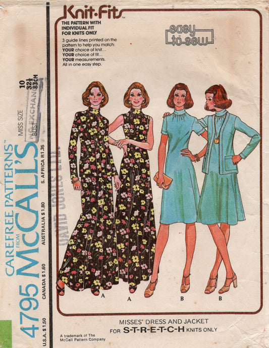 McCall's 4795 70s stretch dress and jacket