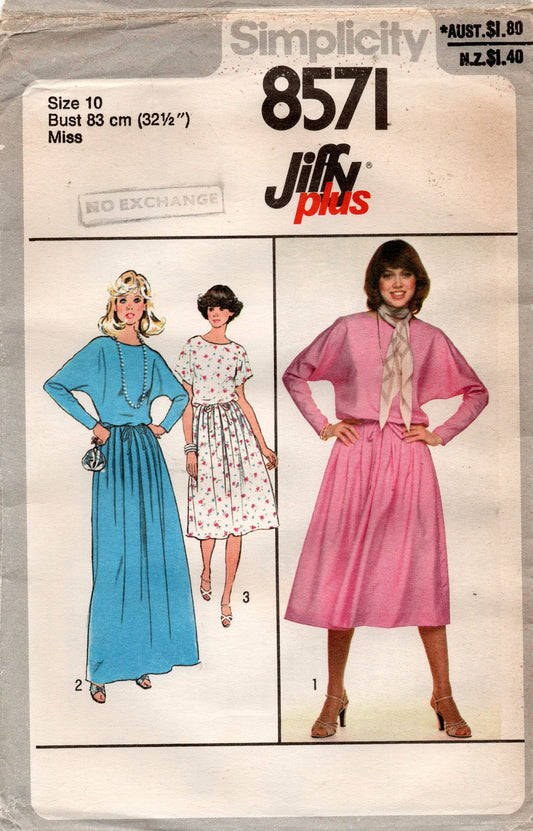 simplicity 8571 70s top and skirts