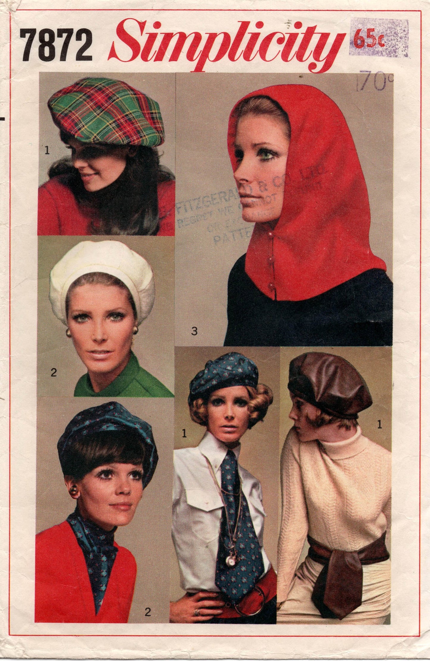 simplicity 7872 hats 60s