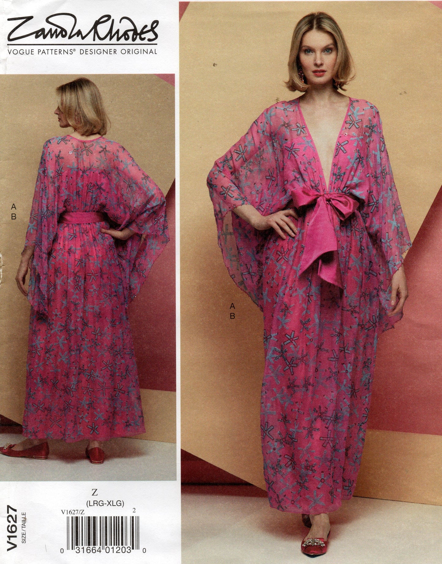 vogue 1627 zandra rhodes evening dress