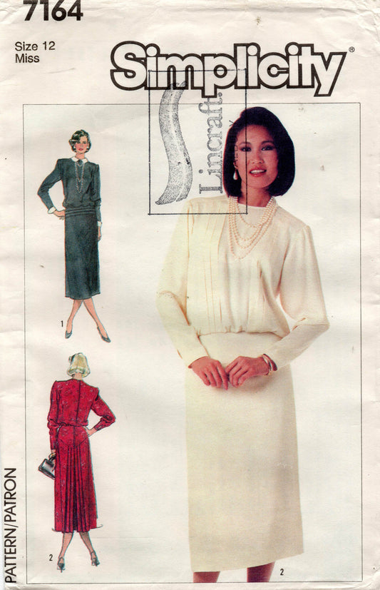 simplicity 7164 80s dress