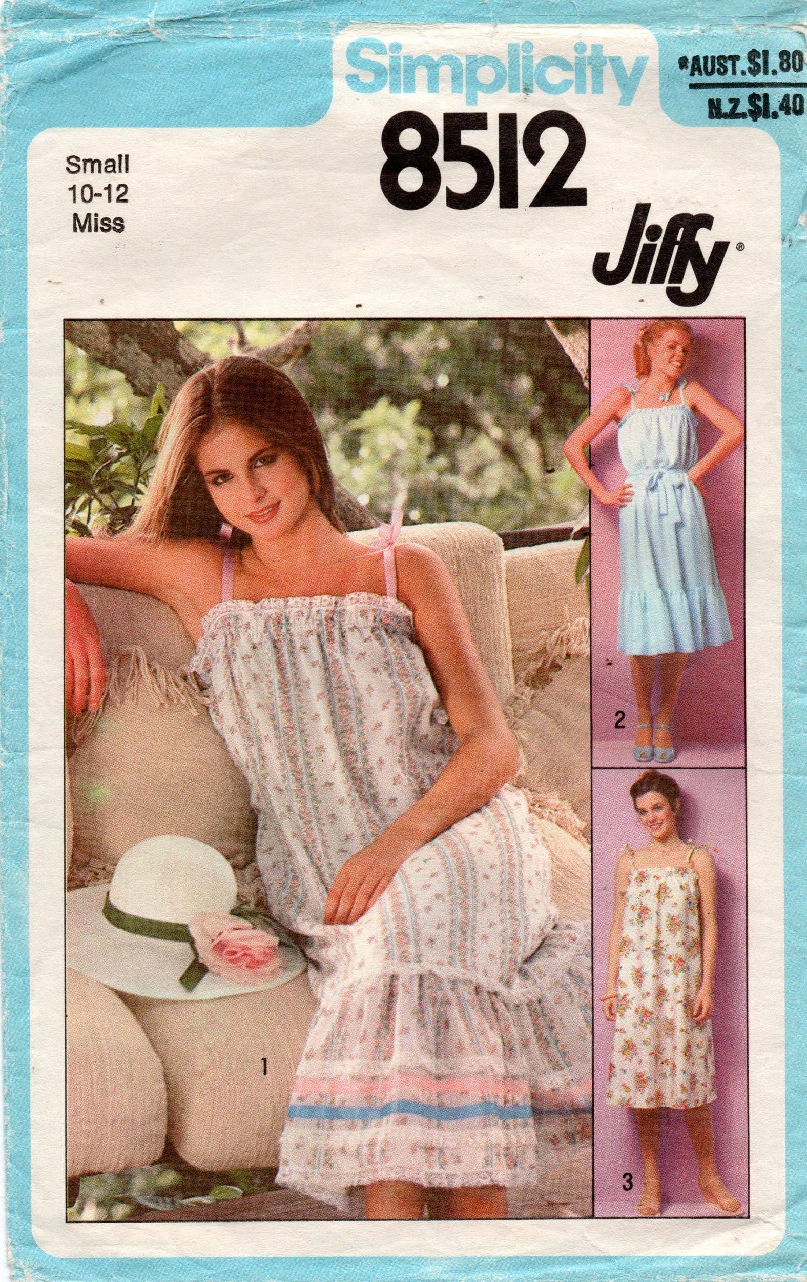 Simplicity 8512 Womens JIFFY Pullover Summer Dress 1970s Vintage