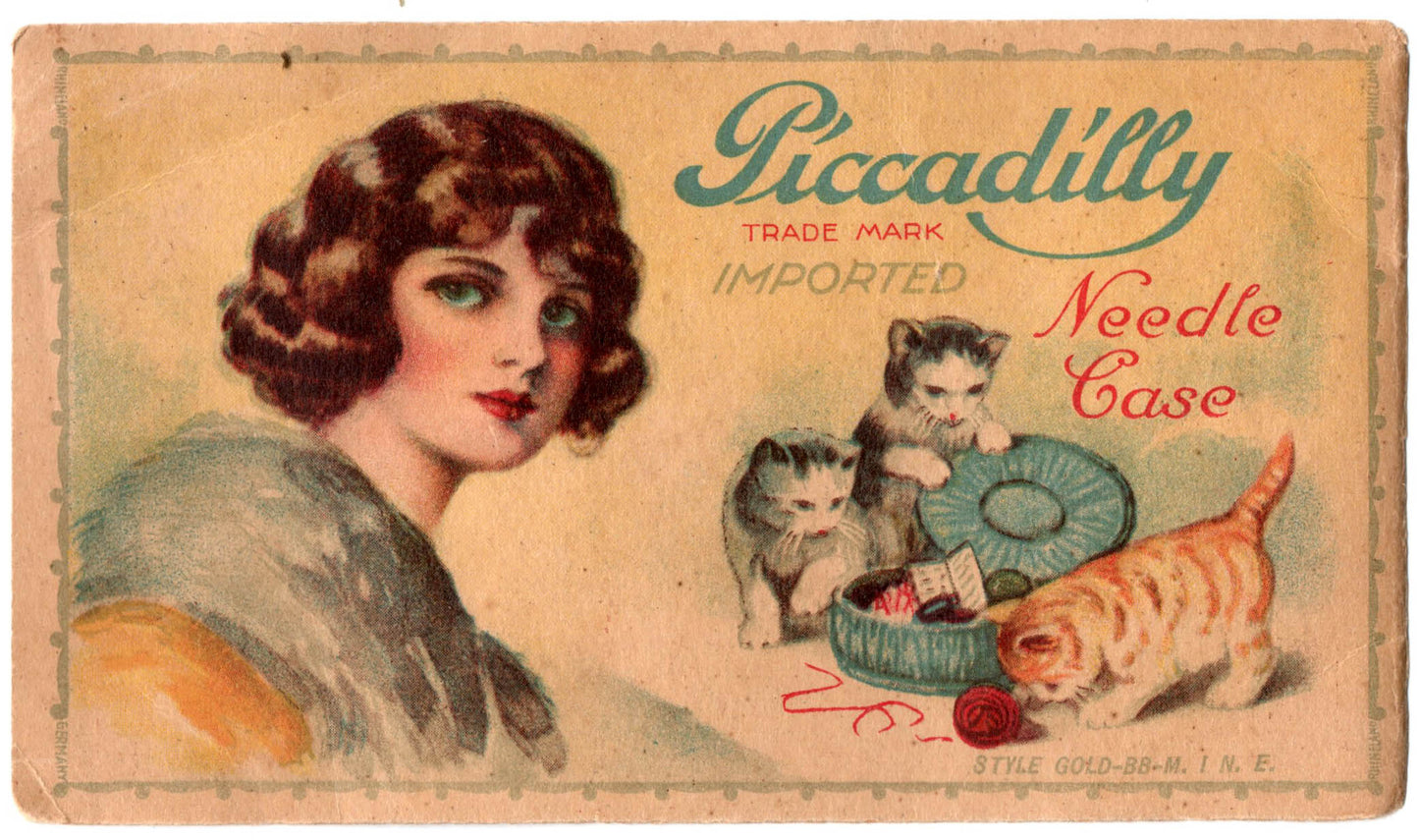 Piccadilly Brand Collectable 1930s/40s Vintage Sewing Needle Card with Needles