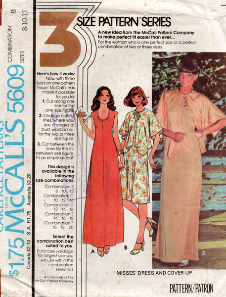 Sewing Pattern for Womens Dress in Misses Sizes, Mccall's Pattern