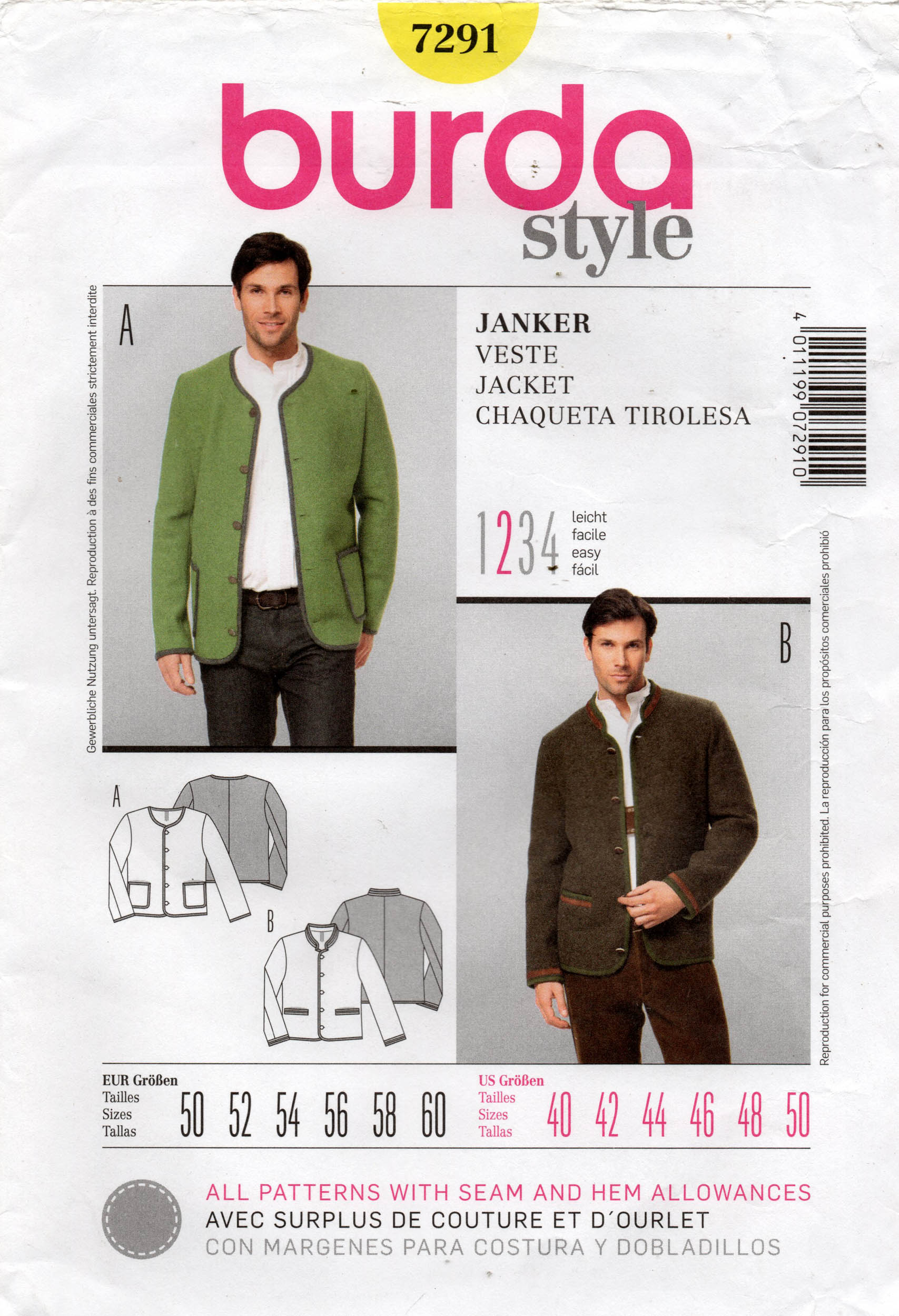 Burda Style 7291 sewing pattern