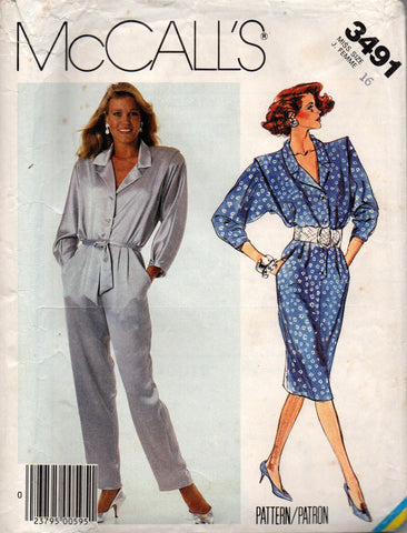 McCall's 3491 80s jumpsuit and shirtdress