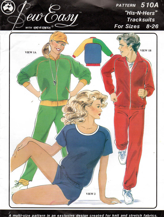 sew easy 510 A tracksuit shorts t shirt