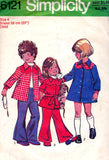 Simplicity 6121 Toddler Girls Retro Dress Top & Pants 1970s Vintage Sewing Pattern Size 4 Breast 23 inches