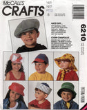 McCall's 6210 Baby Toddlers Kids Hats 1990s Vintage Sewing Pattern ONE SIZE UNCUT Factory Folded