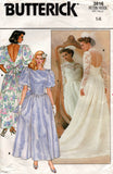 Butterick 3616 Womens Low Back Puff Sleeved Wedding Dress With Optional Train 1980s Vintage Sewing Pattern Size 10 12 or 14