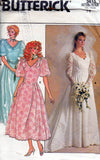 Butterick 3615 Womens Puffy Sleeved Wedding Dress With Optional Train 1980s Vintage Sewing Pattern Size 14 Bust 36 inches