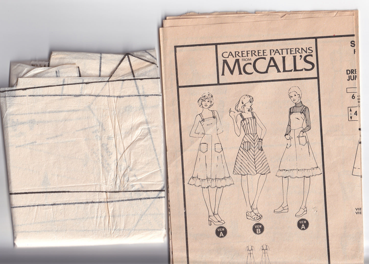 McCall's 4535 Womens Sundress with Optional Ruffled Hem 1970s Vintage Sewing Pattern Size 12 Bust 34 Inches