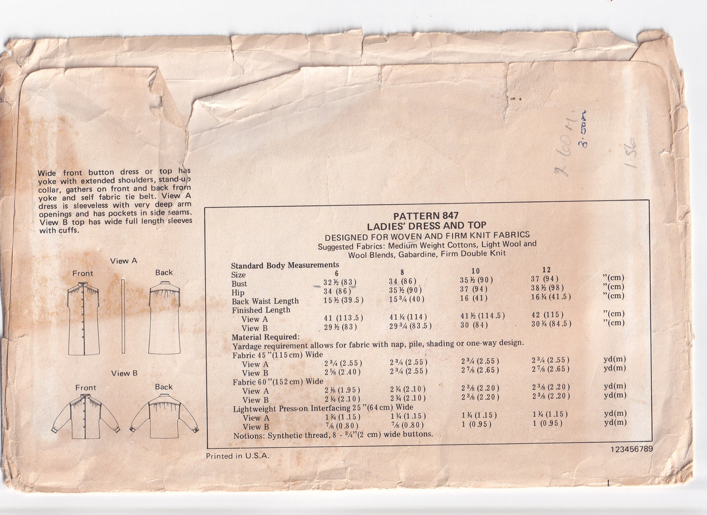 Kwik Sew 847 Womens Smock Shirt or Dress 1970s Vintage Sewing Pattern Bust 32.5 - 37 inches UNCUT Factory Folded