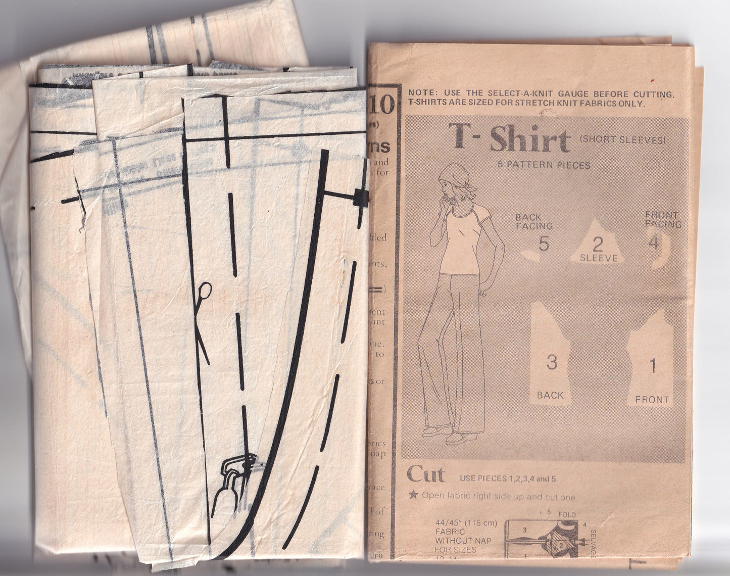 Butterick 4310 Womens Half Size T Shirt Top Wrap Skirt & Pants 1970s Vintage Sewing Pattern Bust 37 inches