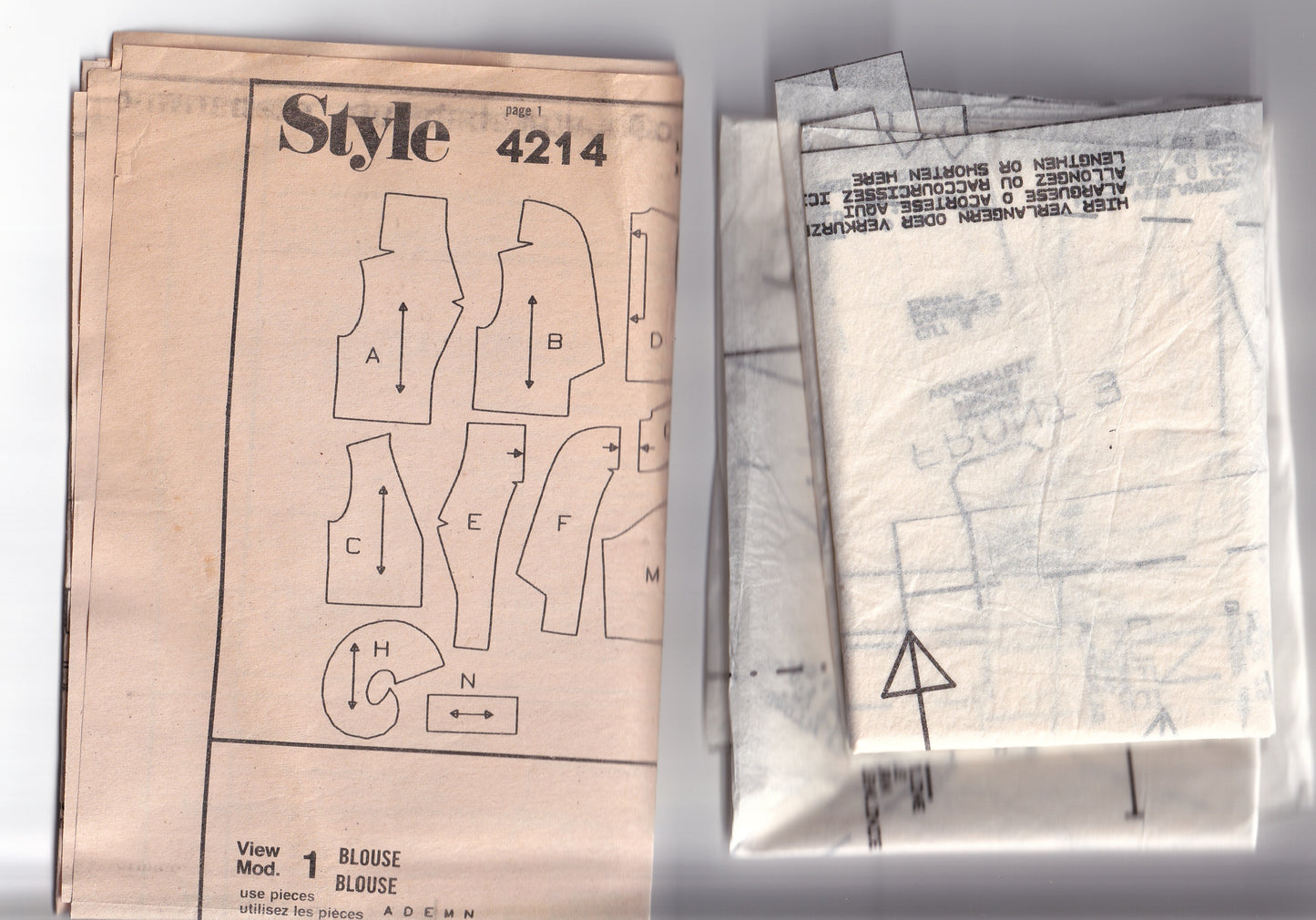 Style 4214 Womens Statement Collar Evening Blouses 1980s Vintage Sewing Pattern Size 12 Bust 34 inches