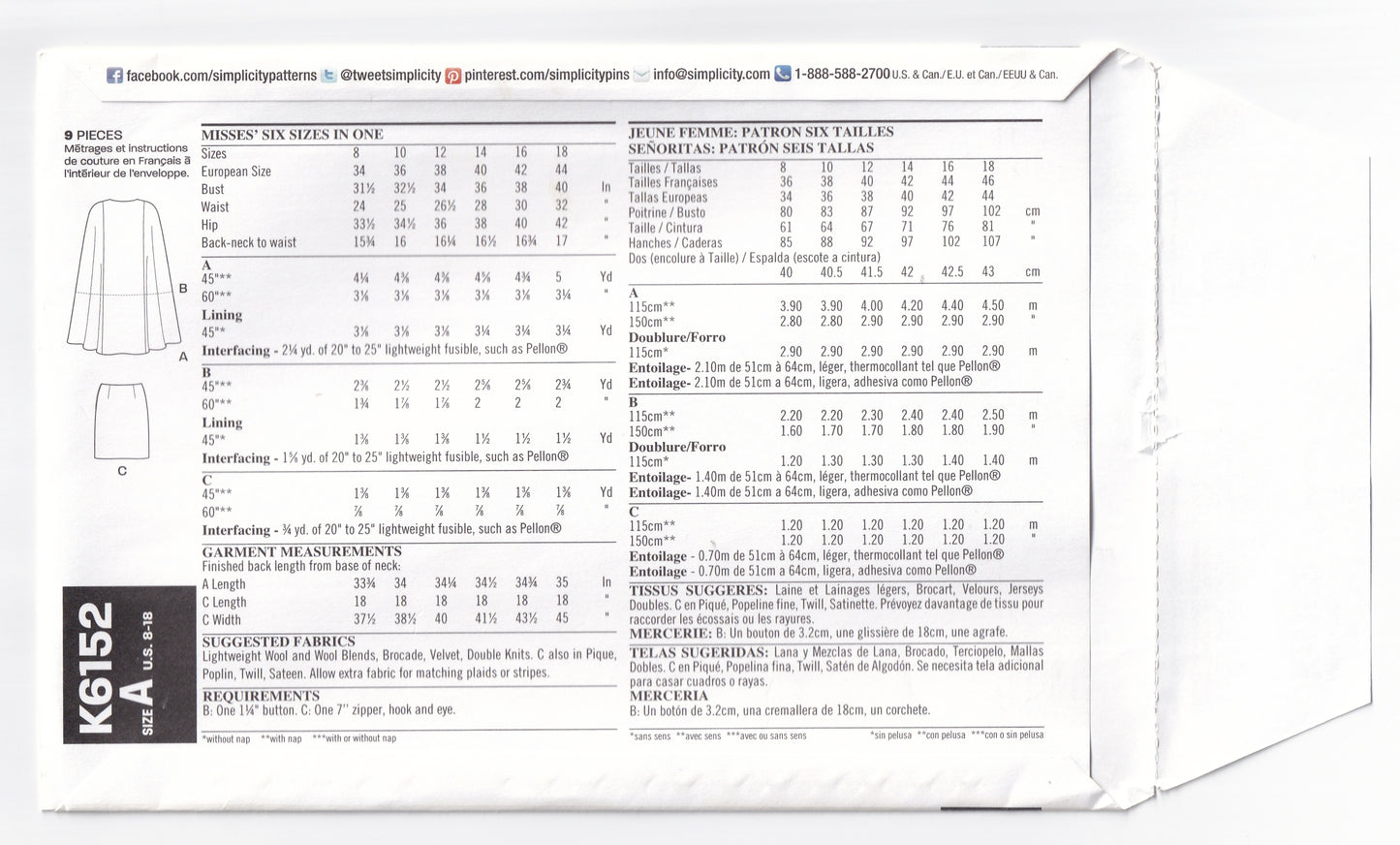 New Look 6152 Project Runway WORKROOM Womens Asymmetric Capes Out Of Print Sewing Pattern Size 8 - 18 UNCUT Factory Folded