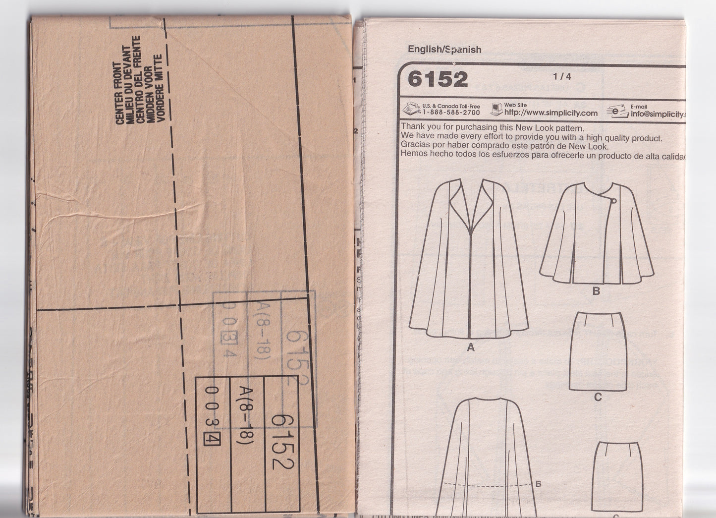 New Look 6152 Project Runway WORKROOM Womens Asymmetric Capes Out Of Print Sewing Pattern Size 8 - 18 UNCUT Factory Folded