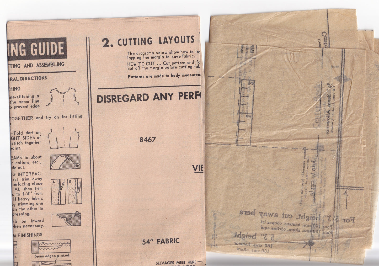 McCall's 8467 Womens EASY One Yard Proportioned Pencil Skirts 1960s Vintage Sewing Pattern Waist 24 inches