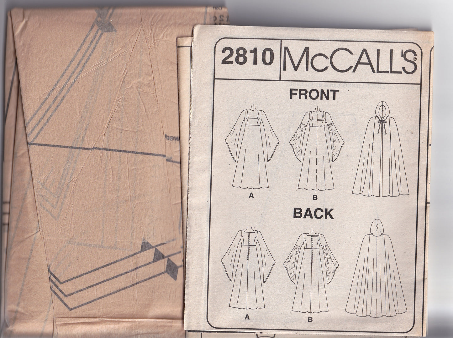 McCall's 2810 EVENING ELEGANCE Womens Goth Style Empire Waisted Evening Gown & Lined Cape Out Of Print Sewing Pattern Size 16 - 20 UNCUT Factory Folded (Copy)