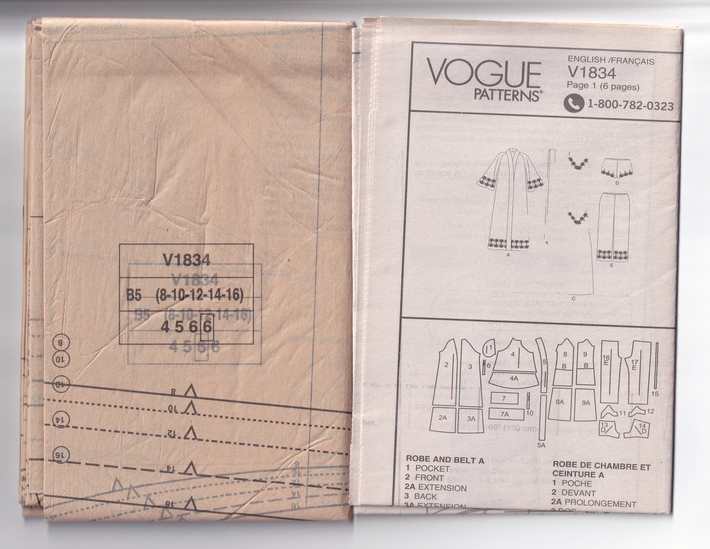 Vogue 1834 Womens Luxury Satin Lingerie & Sleepwear Out Of Print Paper Sewing Pattern Size 8 - 16 UNCUT Factory Folded