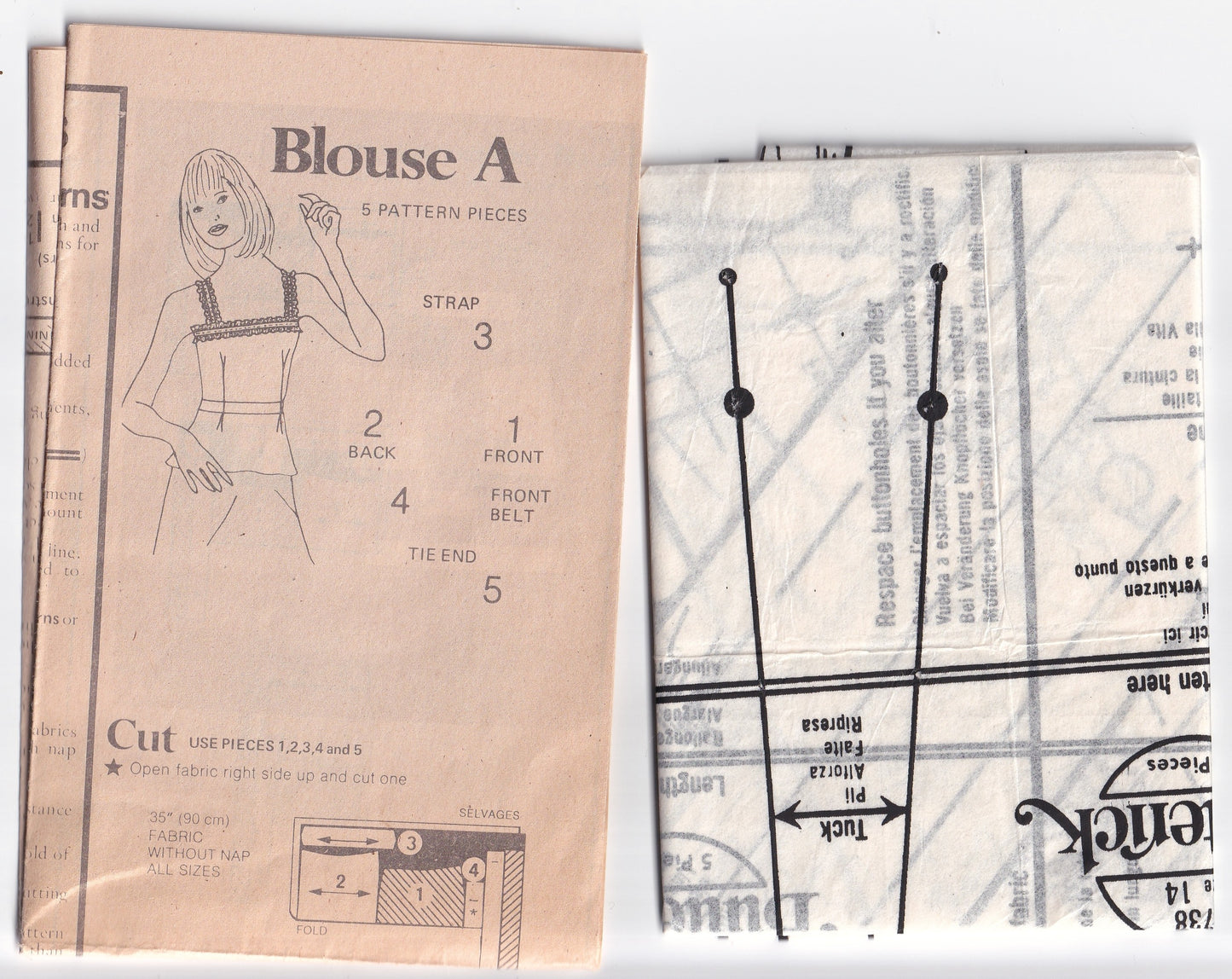 Butterick 3738 Womens Semi Fitted Camisole Tops 1970s Vintage Paper Sewing Pattern Size 14 Bust 36 Inches
