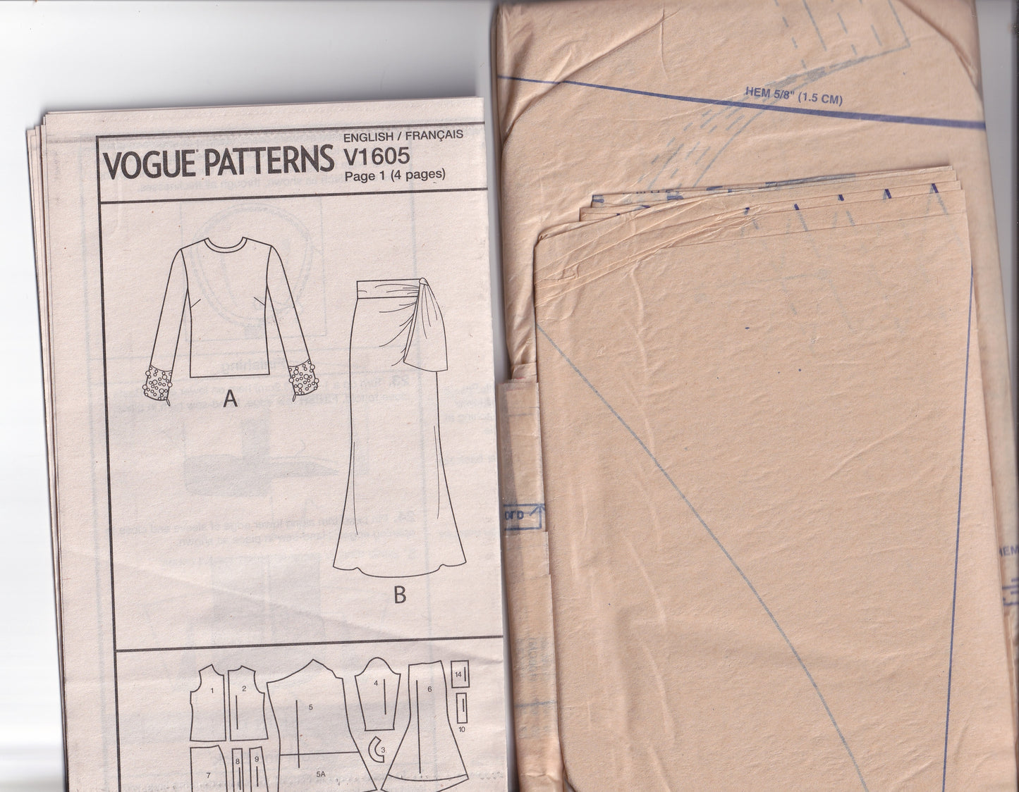 Vogue American Designer 1605 BADGLEY MISCHKA Womens Stretch Knit Evening Top & Asymmetric Skirt Sewing Pattern Size 14 - 22 UNCUT Factory Folded