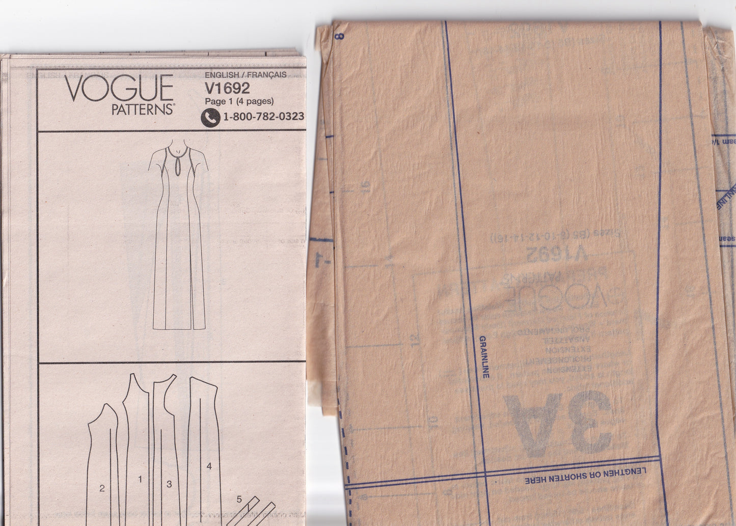 Vogue American Designer 1692 JULIO CESAR Womens Lined Evening Dress with Cutaway Armholes Sewing Pattern Sizes 8 - 16 UNCUT Factory Folded