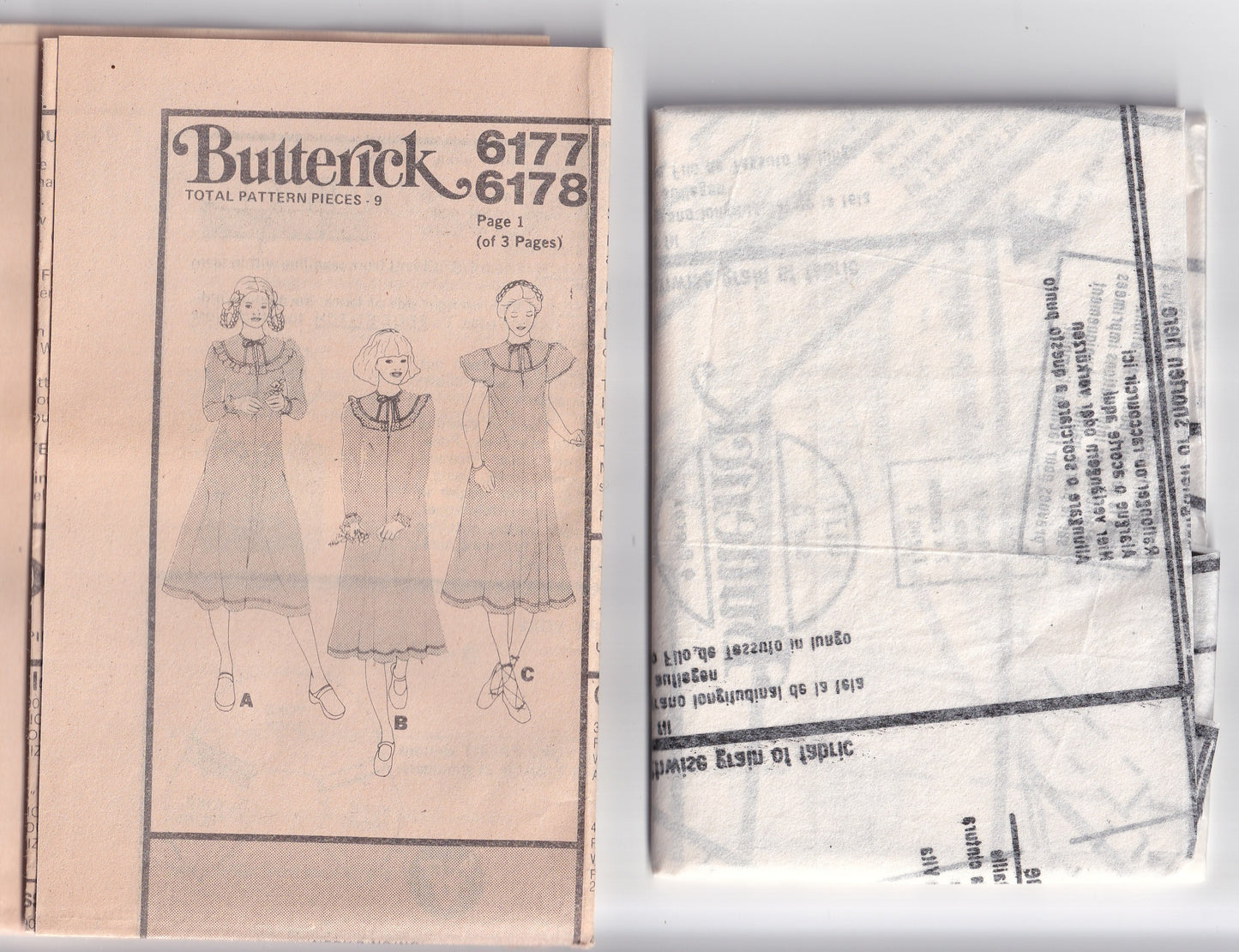 Butterick 6177 BETSEY JOHNSON Toddler Girls Round Yoked Dresses 1980s Vintage Paper Sewing Pattern Size 3