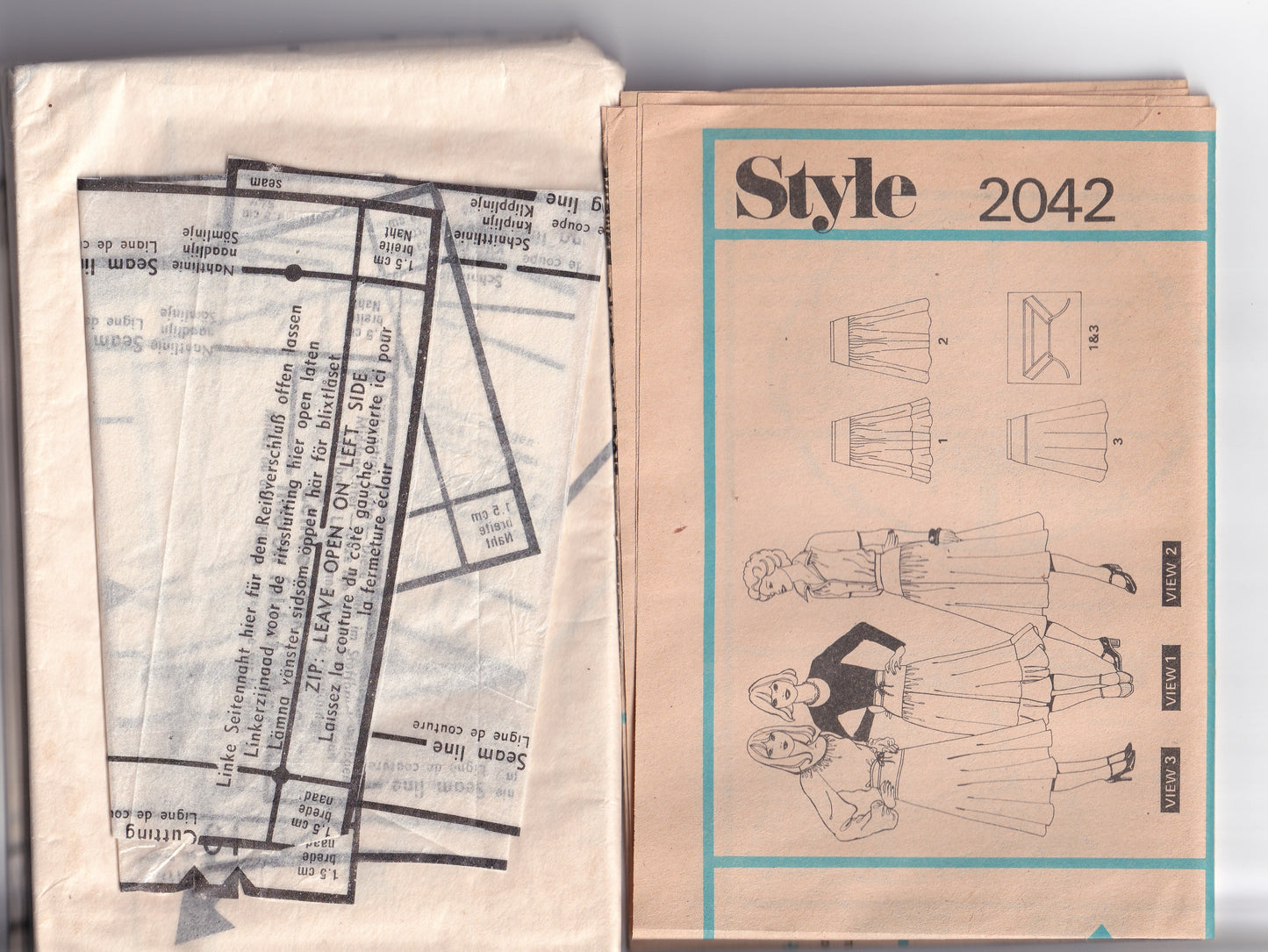 Style 2042 Womens Flared Yoked Skirts & Tie Belt 1970s Vintage Paper Sewing Pattern Size 16 Waist 30 Inches