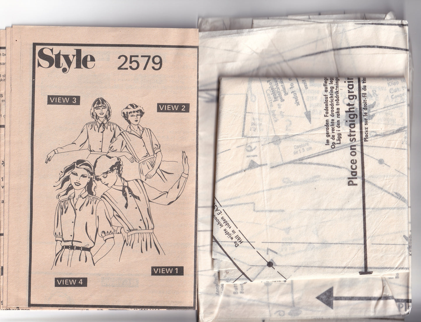 Style 2579 Womens Flanged shoulder Blouses 1970s Vintage Paper Sewing Pattern Size 16 Bust 38 Inches