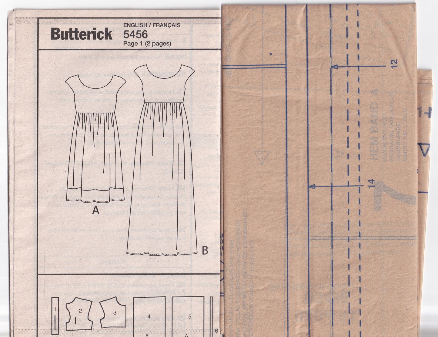 Butterick 5456 MAGGY LONDON Womens Stretch Knit Cap Sleeved Dresses Out Of Print Paper Sewing Pattern Sizes 8 - 14 UNCUT Factory Folded
